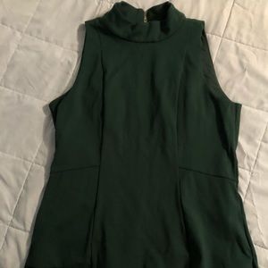 White House Black Market, green top zipper back